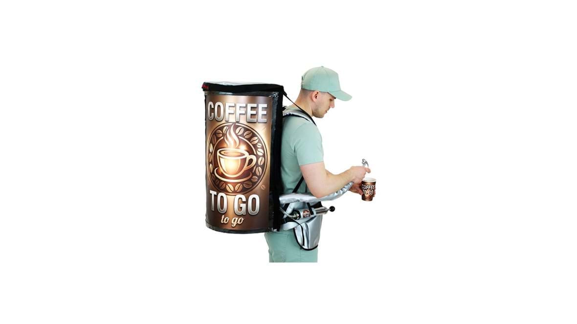 Professional backpack dispensing system for flexible mobile service and refreshment distribution at events.