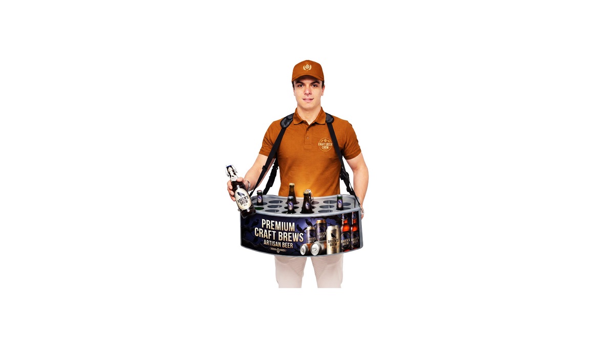 Lightweight and portable vendor tray system optimized for fast drink distribution and street vending.