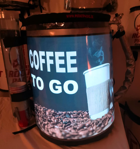 coffee ligh backpack advertising